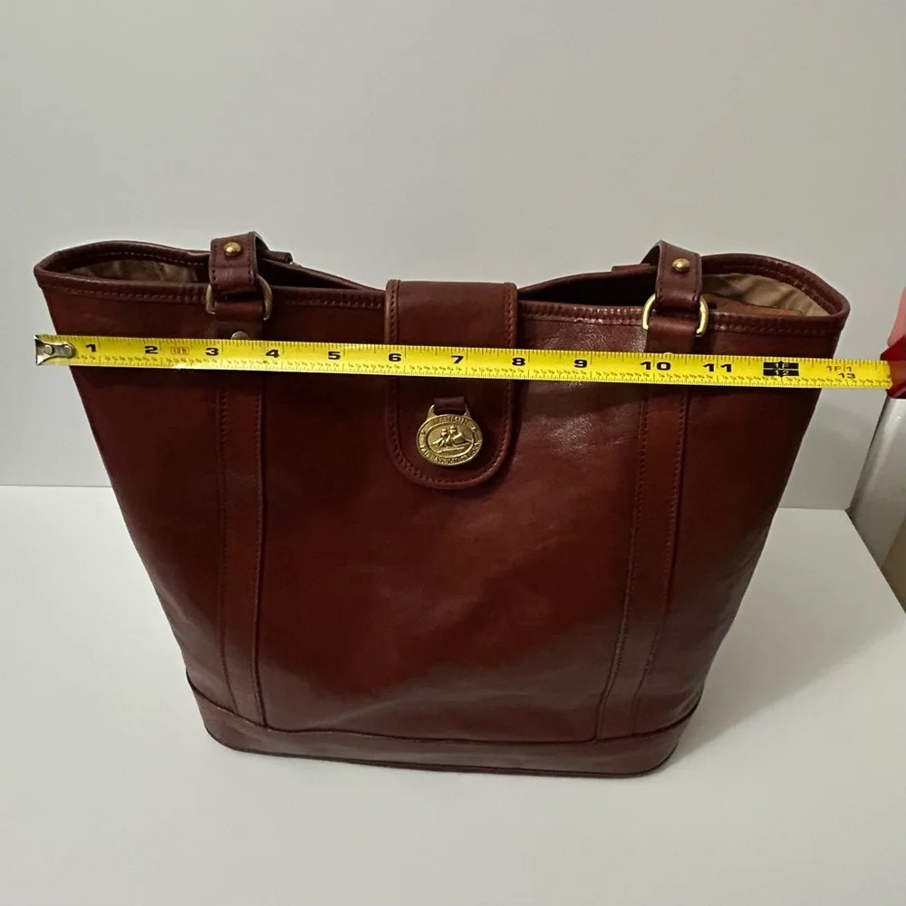 Brahmin - Vintage Brown Leather Tote Bag - Picture 14 of 16